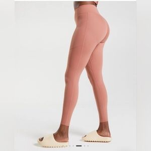 Gymshark Whitney Simmons Canyon Red Pocket Leggings And Crop Top Set - Size M